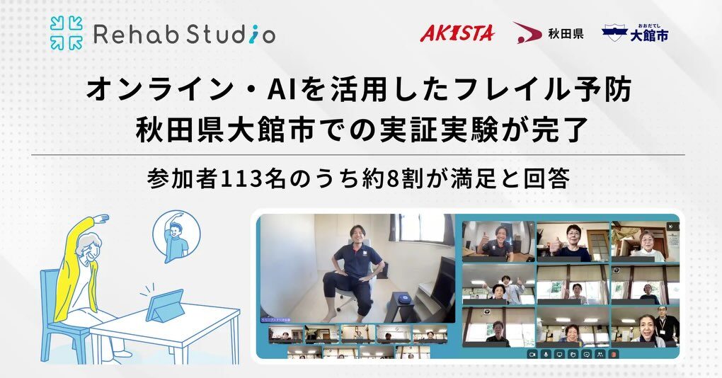 株式会社Rehab for JAPANとのオンライン・AI活用フレイル予防実証実験
