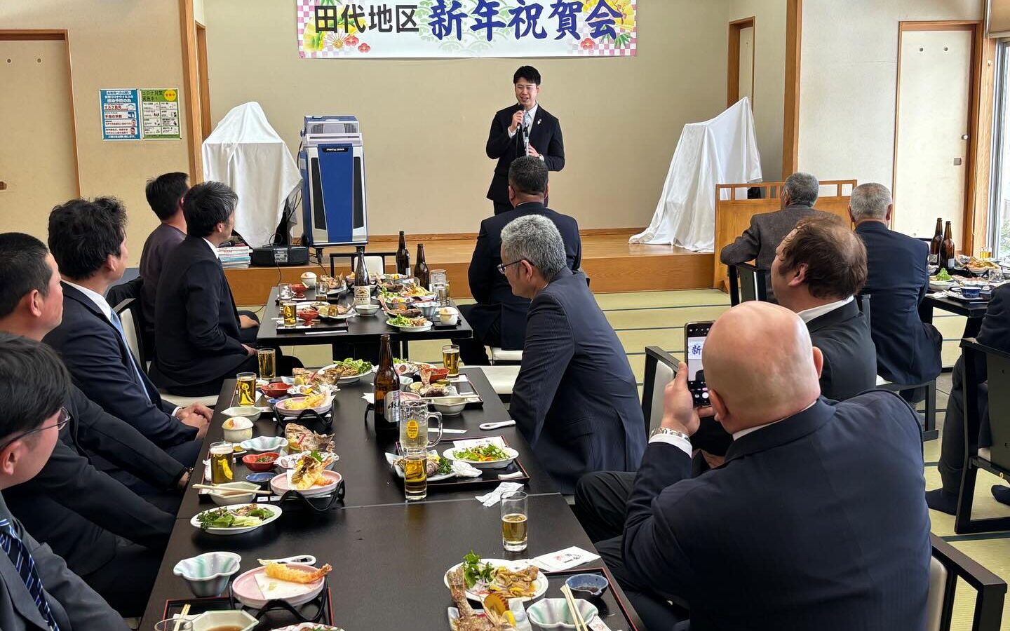 1月4日、大館北秋商工会田代地区「新年を祝う会」、そして矢立地区新年祝賀会に出席…