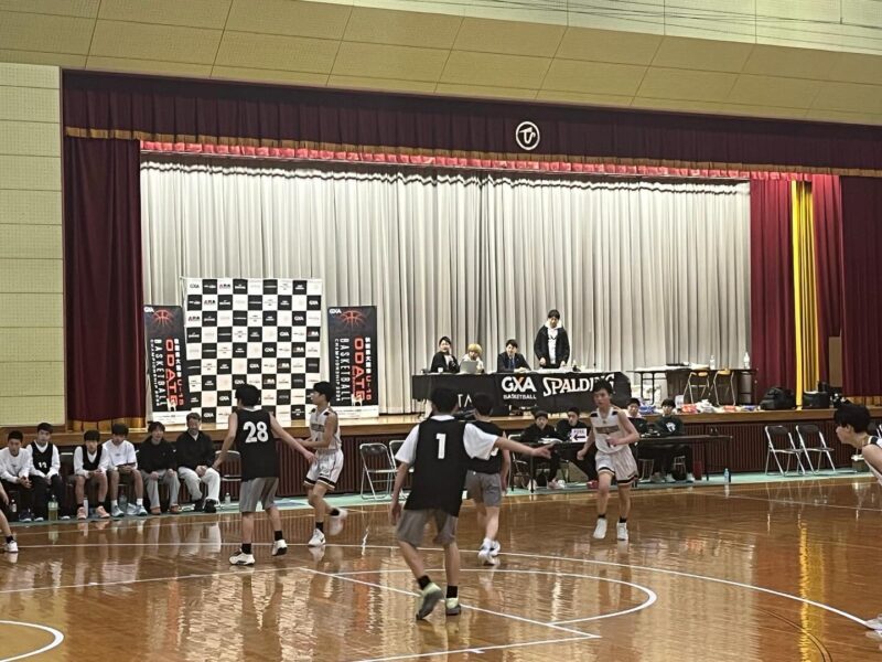 大館市で開催されたU-15バスケットボール大会男子大会。