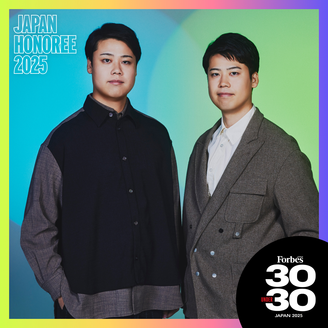 Forbes JAPAN 30 UNDER 30 JAPAN 2025 選出時の公式ビジュアル(石田健佑・陽佑)