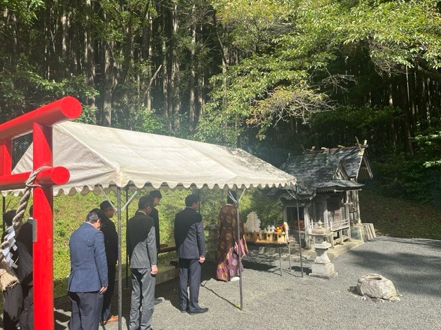 山館浄水場で執り行われた、水分（みくまり）神社例大祭に出席しました。